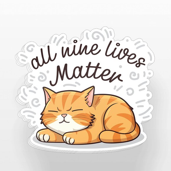 3pc - All Nine Lives Matter Cat Sticker Decal Pack – Tumbler, Laptop - Picture 7 of 8